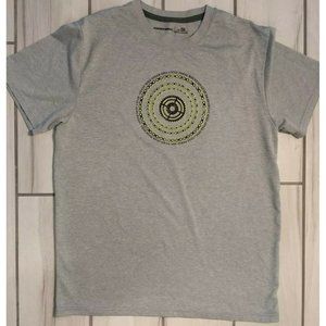 Nishiki Cycling T-shirt Gray Men's Small Neon Green Spoke Gear Graphic